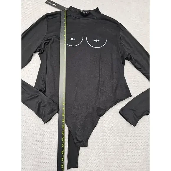 Fashion Nova Bodysuit Womens 3X Ditch Your Bra Mock Neck - Picture 2 of 8